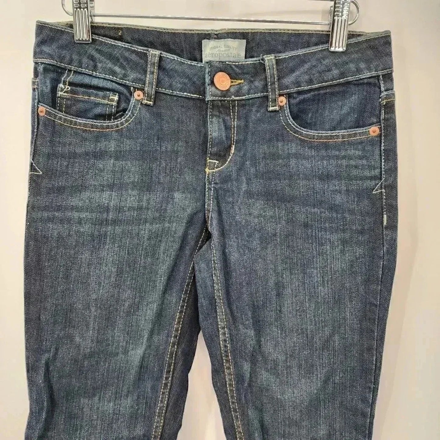 Aeropostale 1987 Bayla Skinny Dark Blue Jeans Girls Youth Pants Size 0 Short