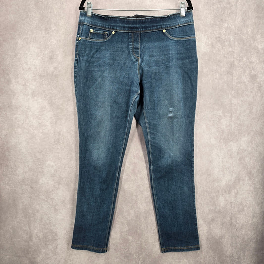 Nygard Blue Pullon Stretch Skinny Taper Denim Jeans Bottoms Pants Large 14 16