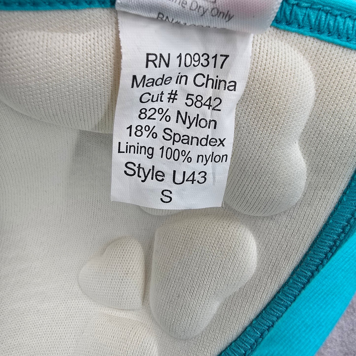 B Swim Blue Padded Tie Swimwear Swimsuit Bikini Top Small
