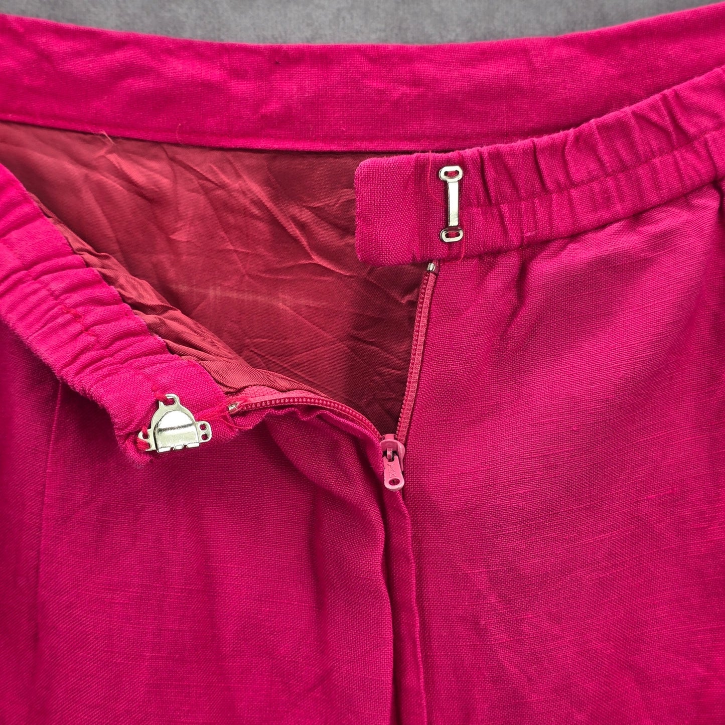 Donna Morgan Pink Pencil Knee Length Linen Boho Vintage Whimsy Skirt M Medium 10