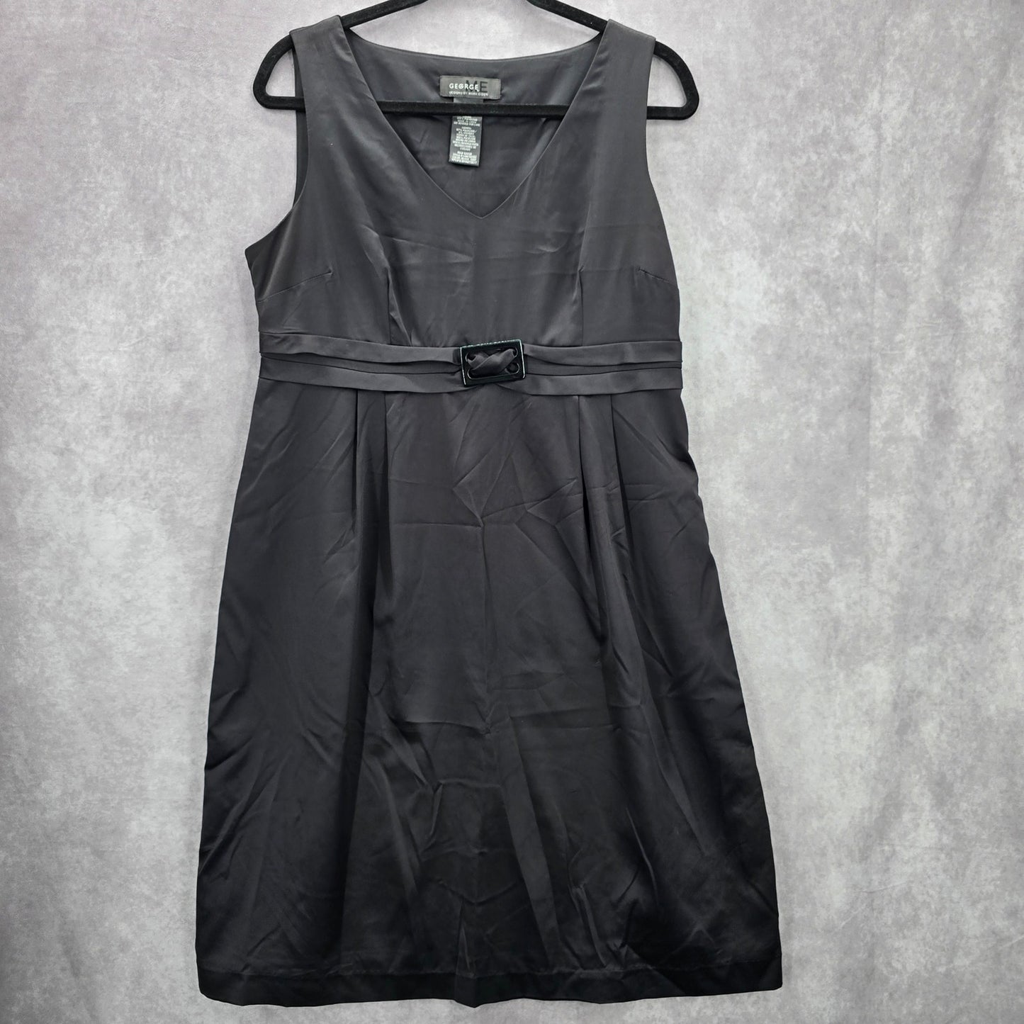 George by Mark Eisen Black Knee Length Sleeveless Flare Buckle Formal Dress 12