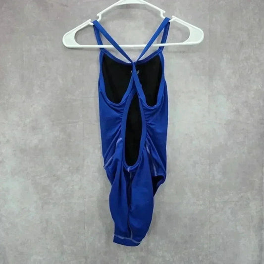 TYR Blue Swimsuit Swimwear Cutout Back One Piece Size 32/8
