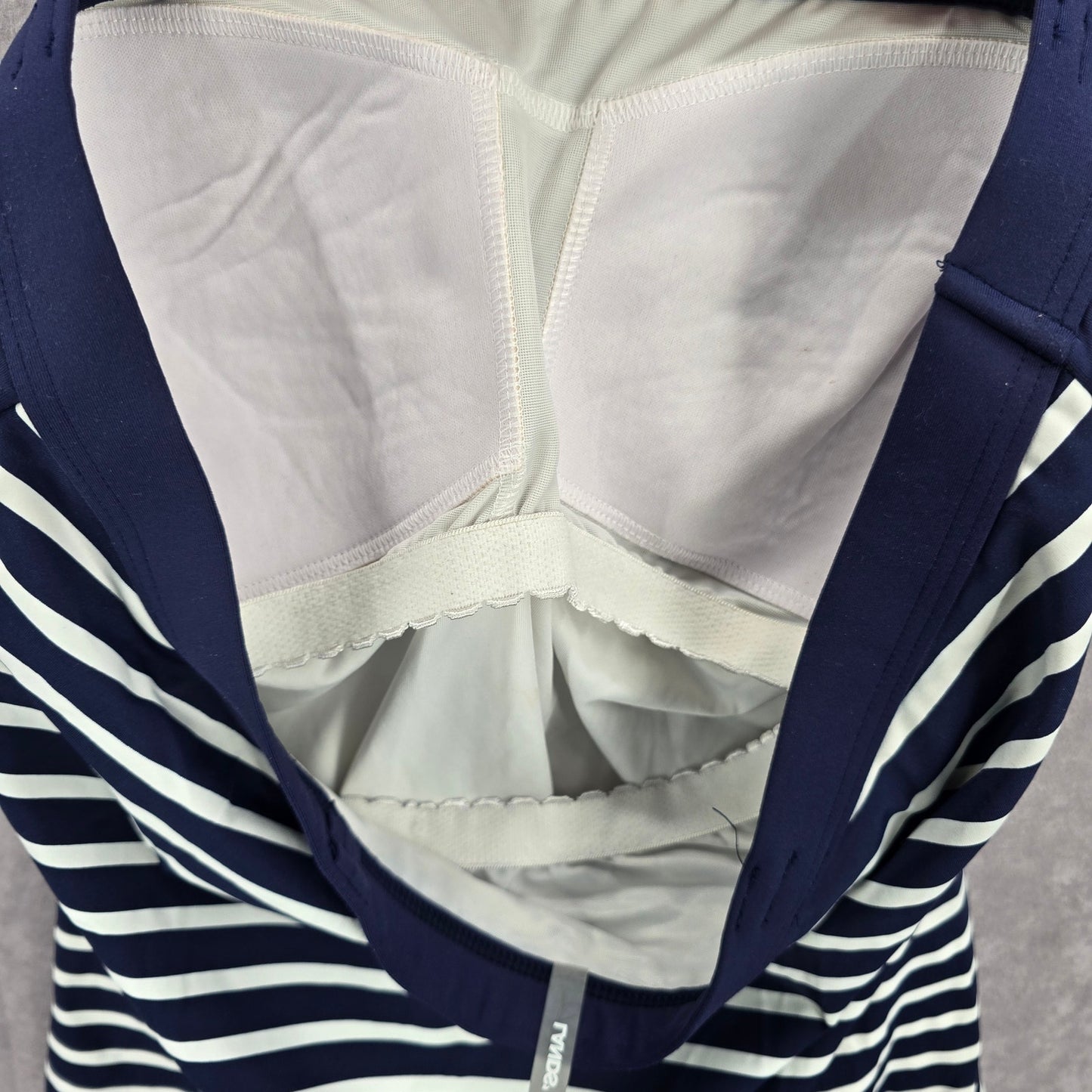 Lands End Blue White Stripe Tube Padded Swimwear Tankini Tank Top Medium M 10