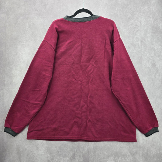 Harley Davidsons Men's XL Long Sleeve Red Gray Pullover Sweatshirt Inner Fleece