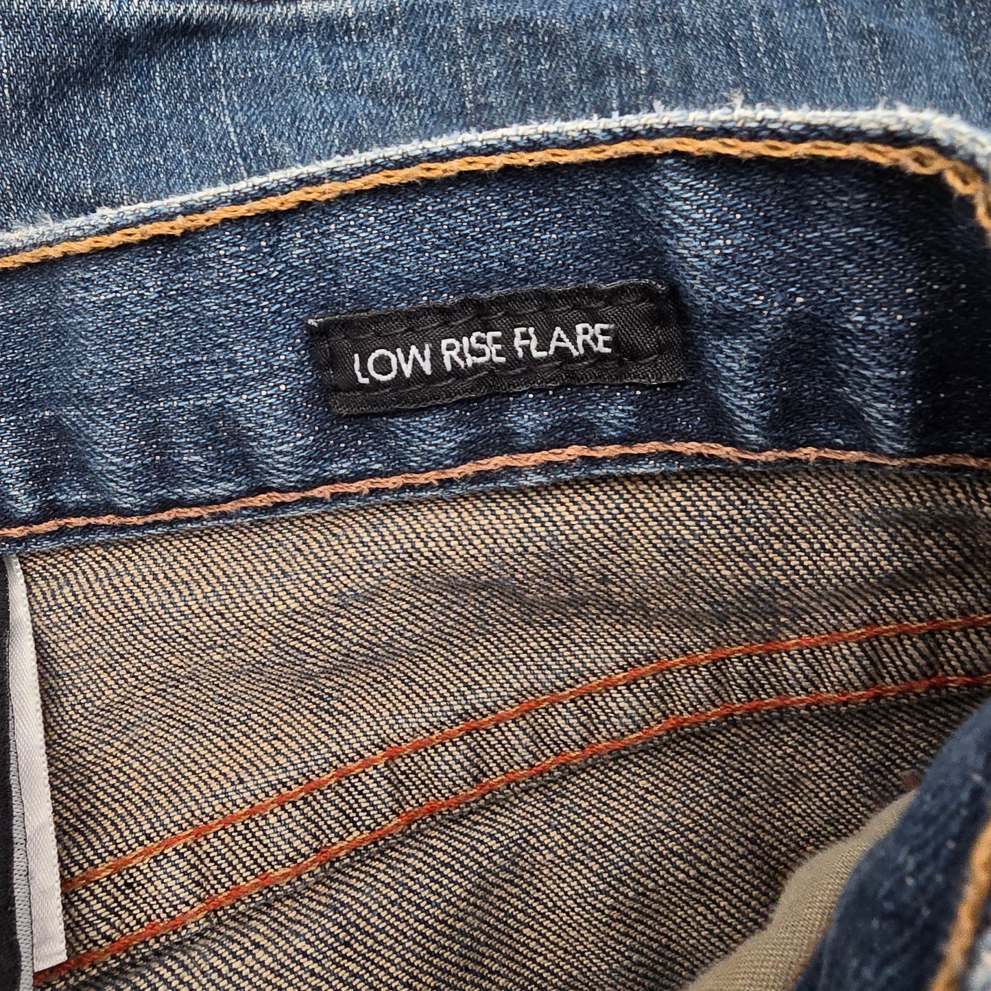 Calvin Klein Blue Floral Low Rise Flare Denim Jeans Pants Bottom S Small 4
