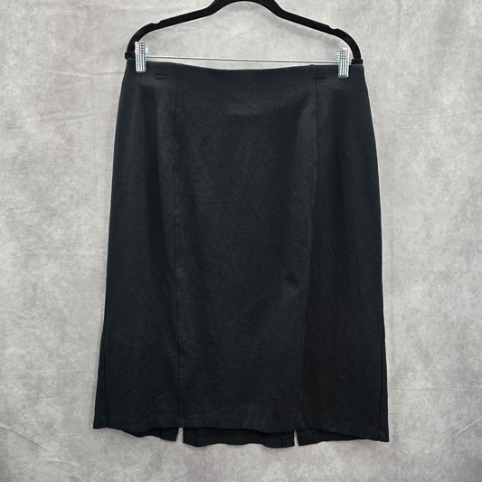 Cato Black Stretch Knee Length Slit Executive Flare Costume Skirt Plus 14/16W