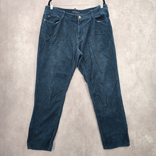 Tommy Hilfiger Blue Corduroy Vintage Preppy Pants Formal Bottoms Men's 36x30