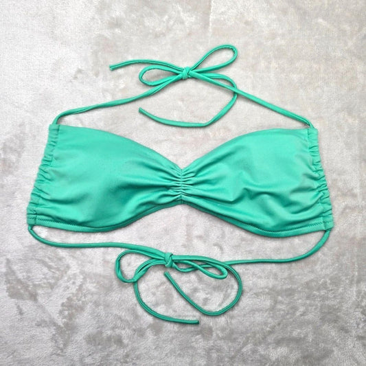 Victoria's Secret Green Bikini Halter Padded Top String Tie Swimwear Small