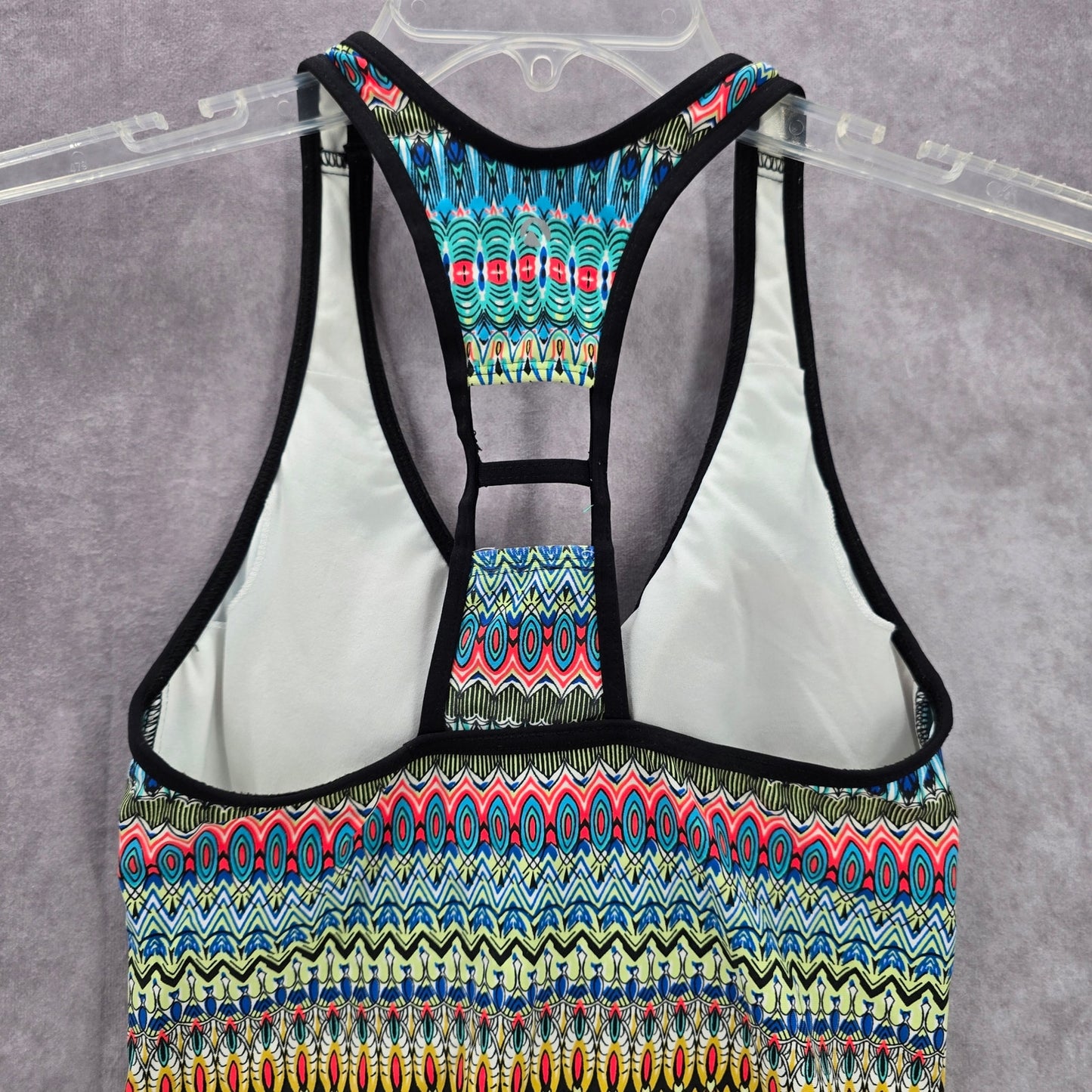 N by Next Blue Print Racerback Padded Swimwear Tankini Tank Top Small 32 B/C