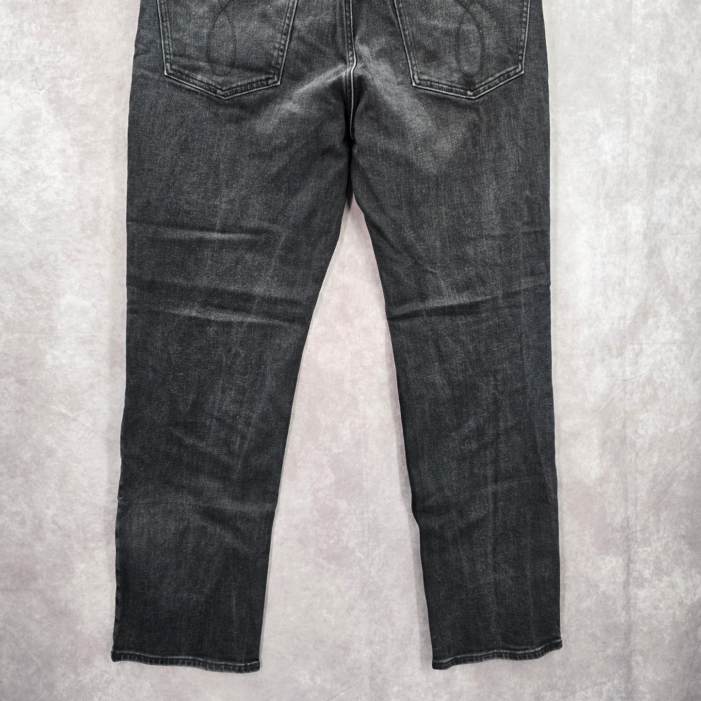 Calvin Klein Black Silver Straight Denim Jeans Pants Bottoms Men's 34x30