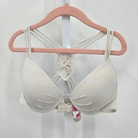 Victoria's Secret White Padded Bra Bikini Underwire Swimsuit Swimwear 34A