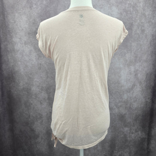 Gaiam Pink Short Sleeve Side Tie Activewear Streetwear Top Extra Small