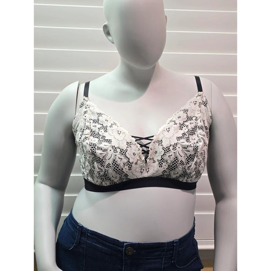 Torrid White Lace Floral Fairy Bridal Cottage Core Bralette Plus Size 2X