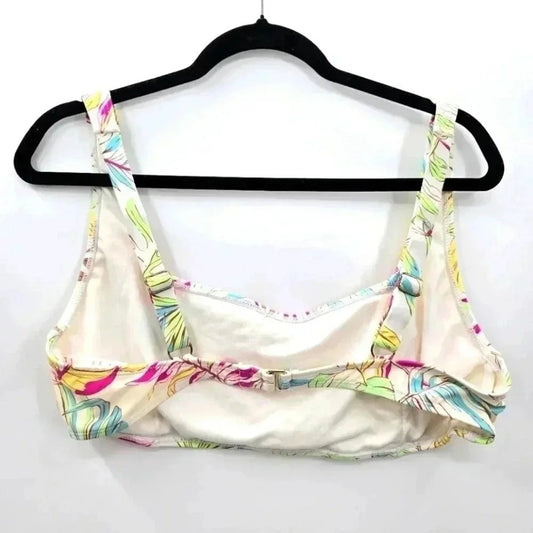 No Boundaries Cream Floral Tropical Bikini Top Swimwear XL
