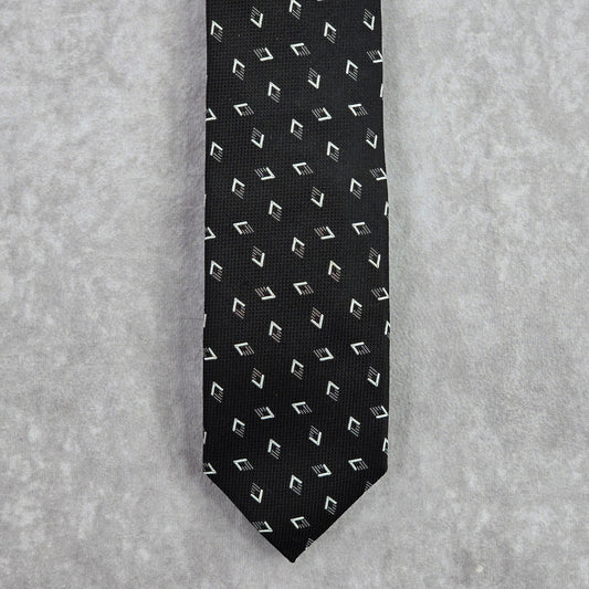 Pal Zileri Black White Diamond Geometric Silk Italy Neck Tie Men's