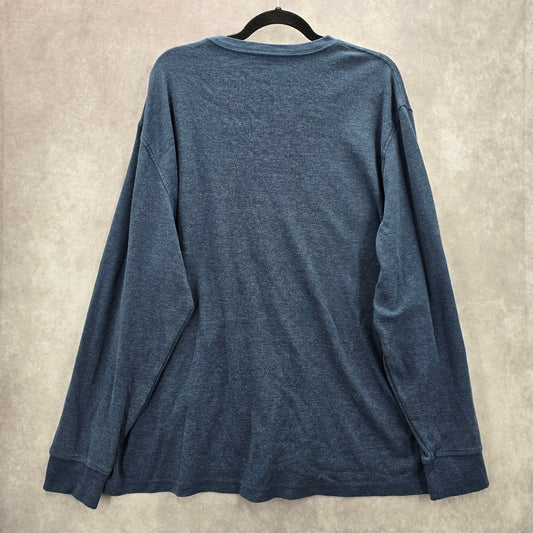 Saddlebred Blue Long Sleeve Pullover Cotton Tshirt Tee Sweater Mens XXL