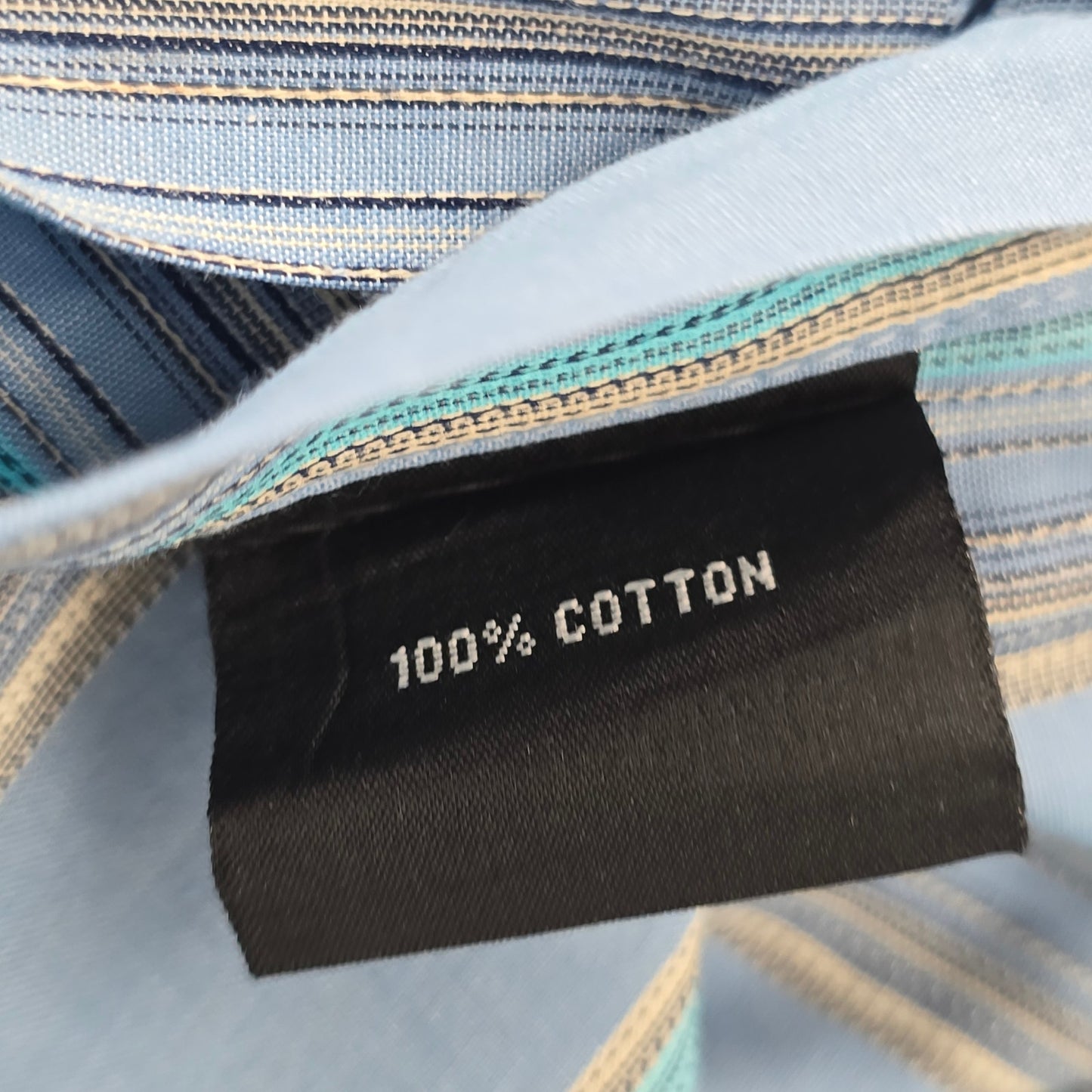 Artisti Italiani Blue Stripe Mens Button Down Long Sleeve Cotton Dress Shirt XL