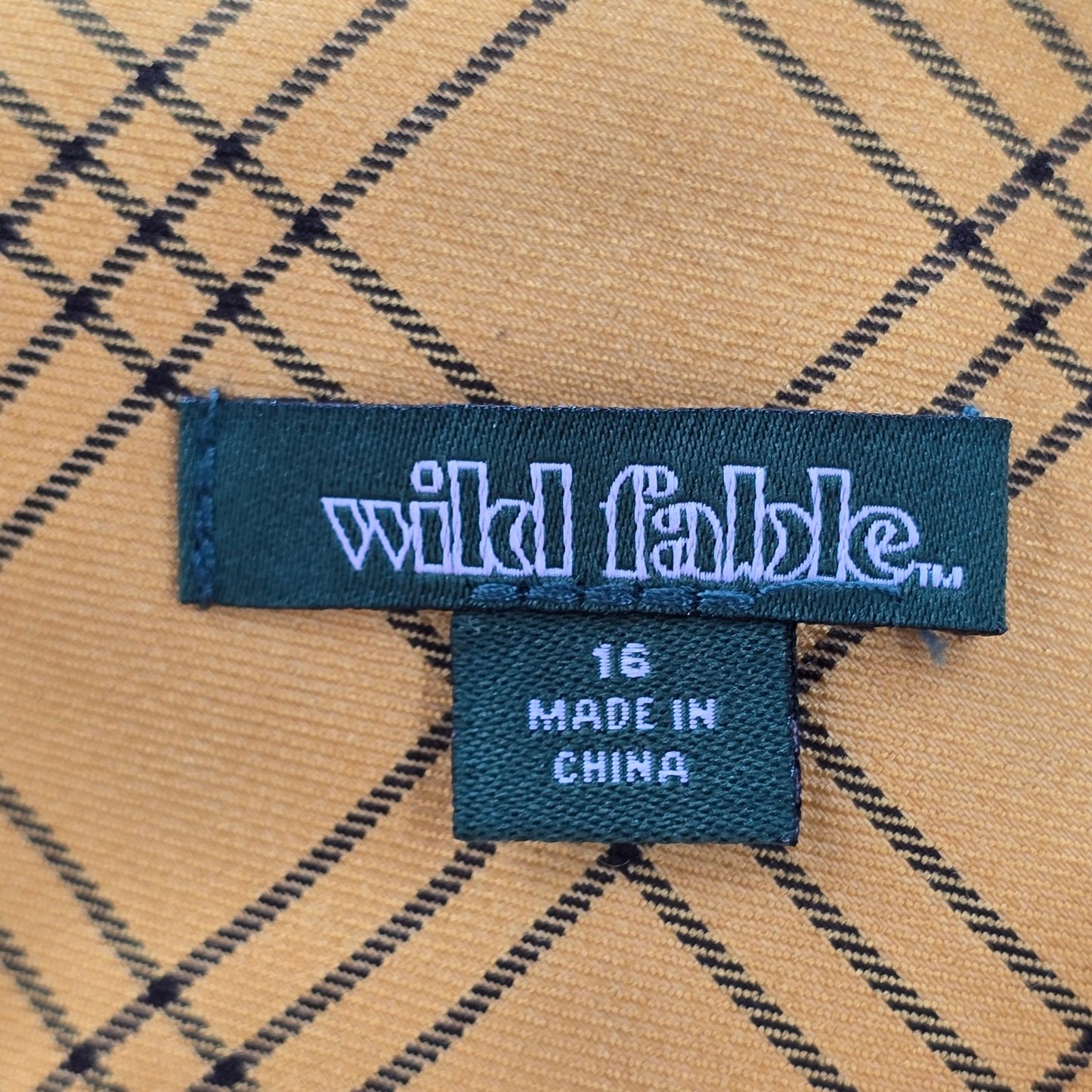Wild Fable Yellow Plaid Straight Boho Flare Wide Leg Dress Bottom Pants Plus 16