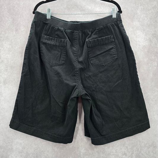 D&Co Denim + Company Black Bermuda Cottn Pants Shorts Large