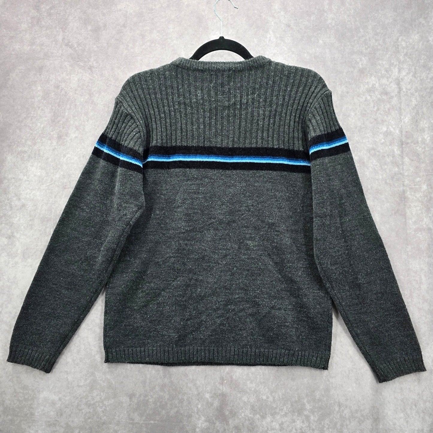 Arizona Gray Stripe Long Sleeve Sweater Cardigan Pullover Youth Boys Large