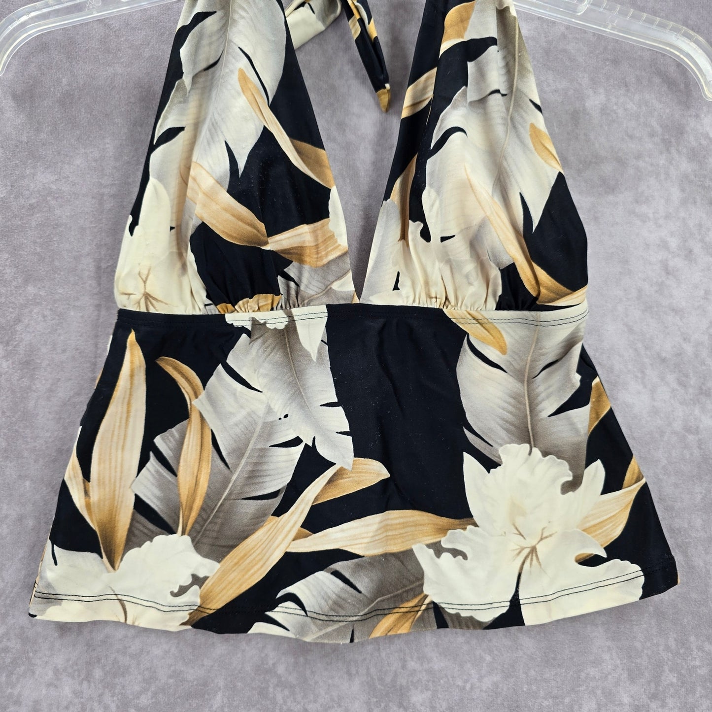 Sessa Black Floral Halter Padded Swimwear Tankini Tank Top Medium M 8