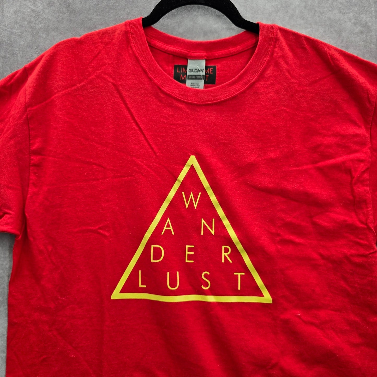 Red Wanderlust Yellow Cotton Handmade Boho Tshirt Large