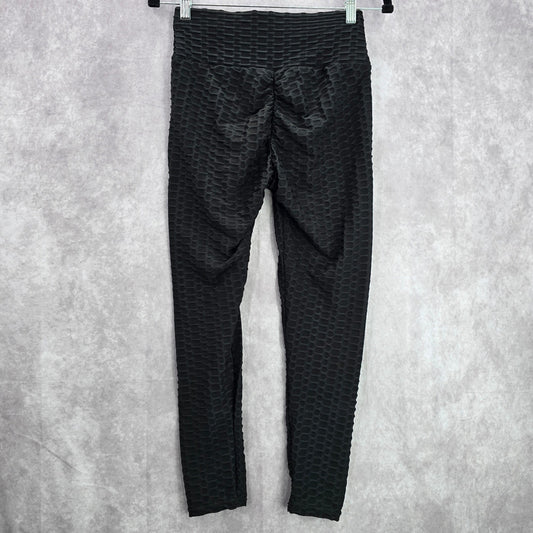 Black Honeycomb Scrunch Activewear Legging Yoga Pants Bottoms Small