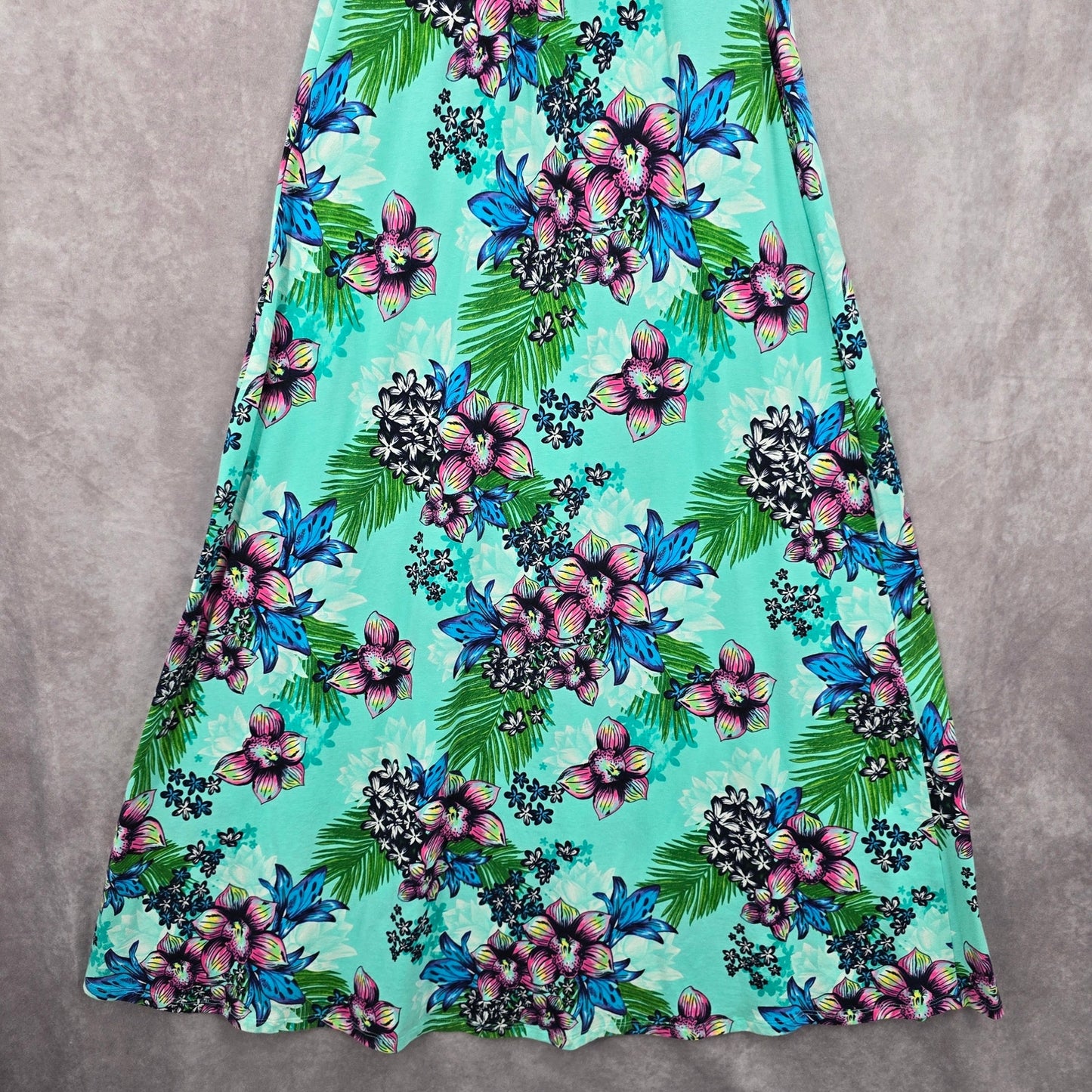 Authentic American Heritage Green Pink Floral Maxi Sleeveless Strap Junior L/14