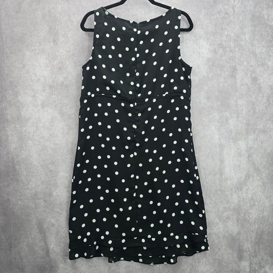 Apostrophe Black White Polka Dot Sleeveless Knee Length Retro Boho Dress 12