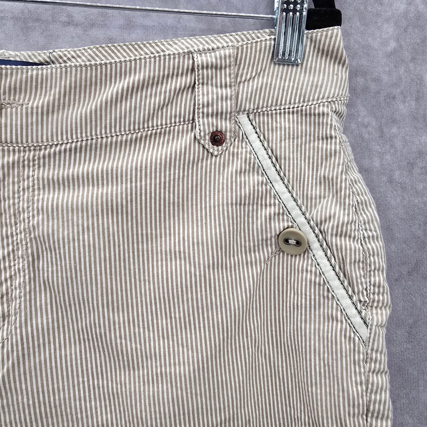 Bill Bass Jeans Bermuda Flat Front Stripe Bottoms Pants Shorts Cotton 10