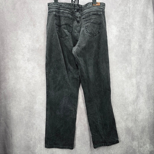 025. Lee Relaxed Straight Leg Gray Black Denim Pants Jeans 16M