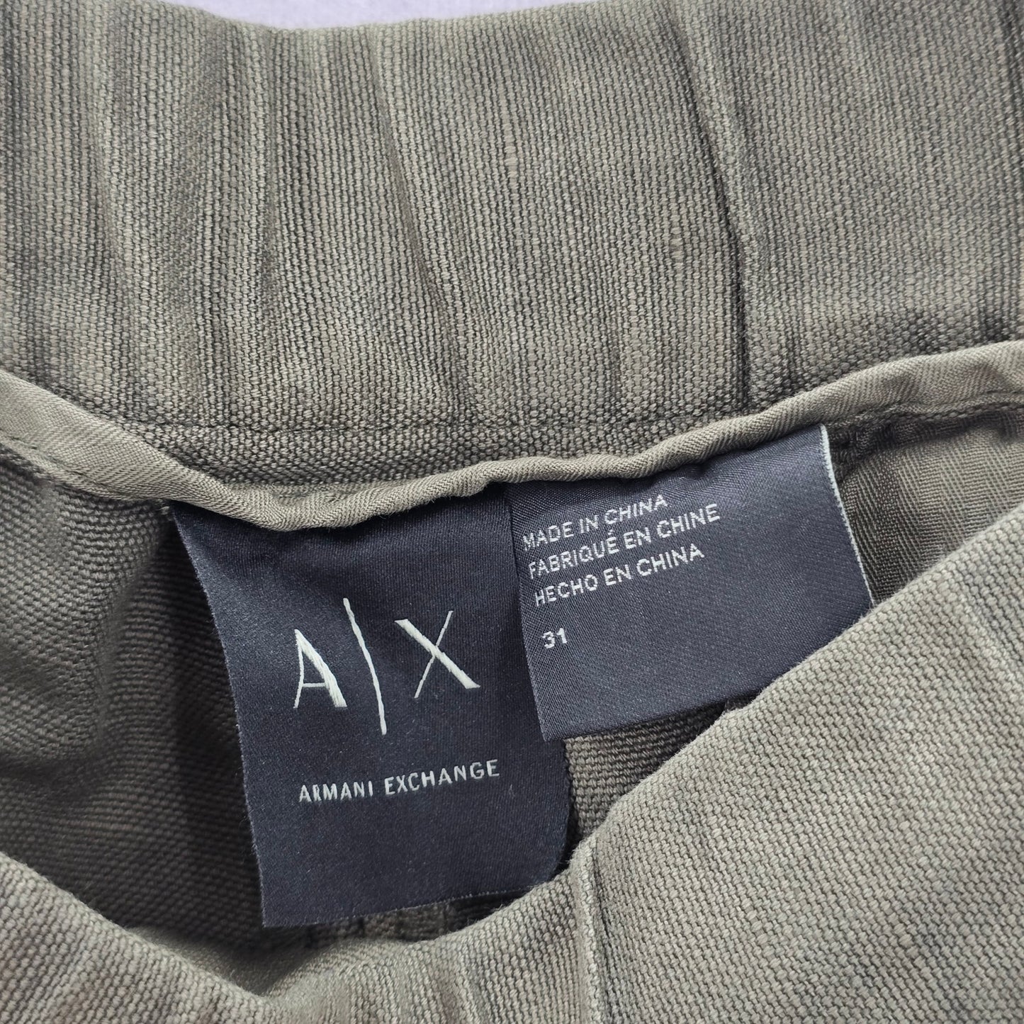 Armani Exchange Green Pullon Cargo Straight Tapered Pants 31