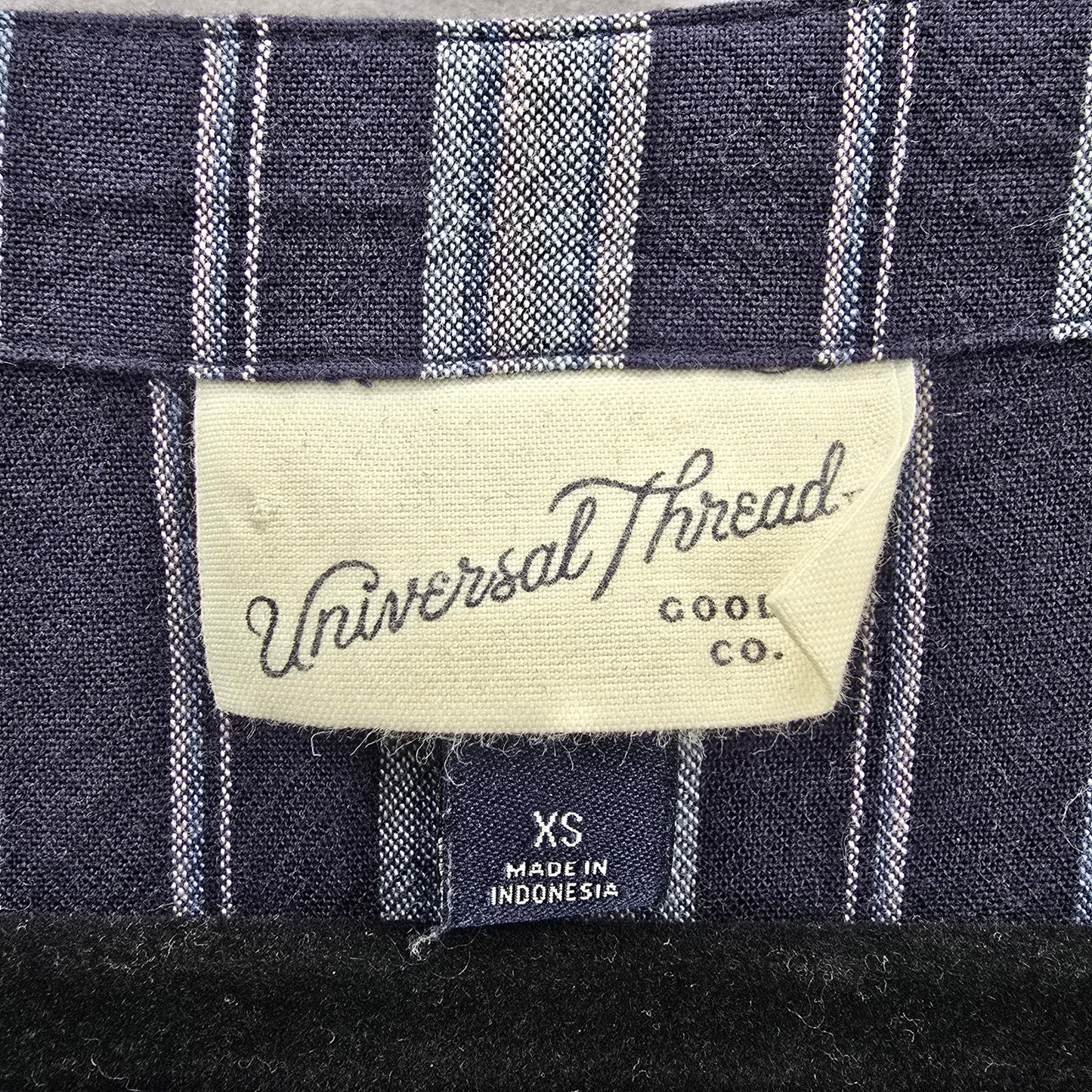 Universal Thread Blue Stripes Tie Front Button Down Top Blouse Size XS