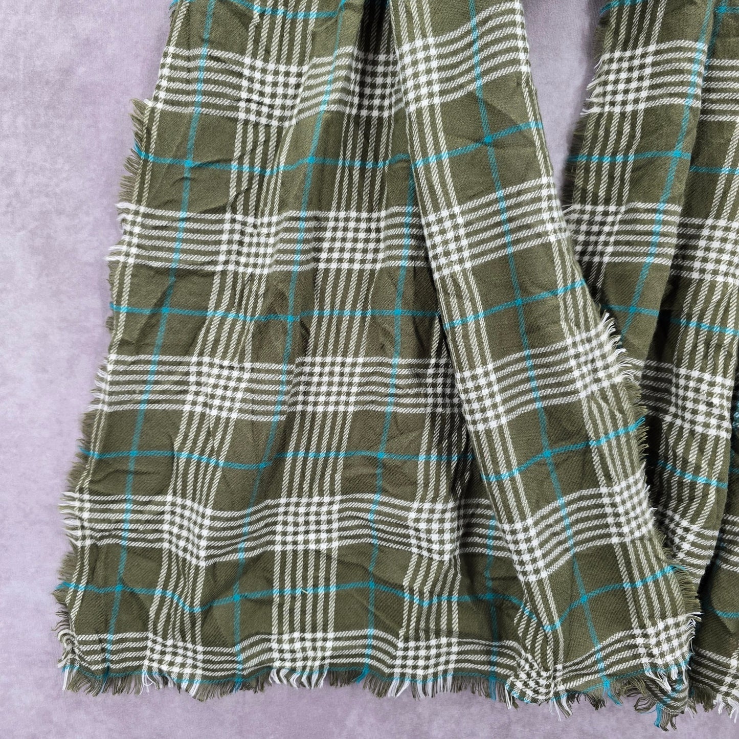 Cato Green Plaid Tartan Long Wrap Hijab Fringe Dupatta Shawl Scarves Scarf