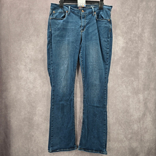 055. Levis Denizen Curvy Skinny Straight Stretch Blue Denim Pants Jeans 18M