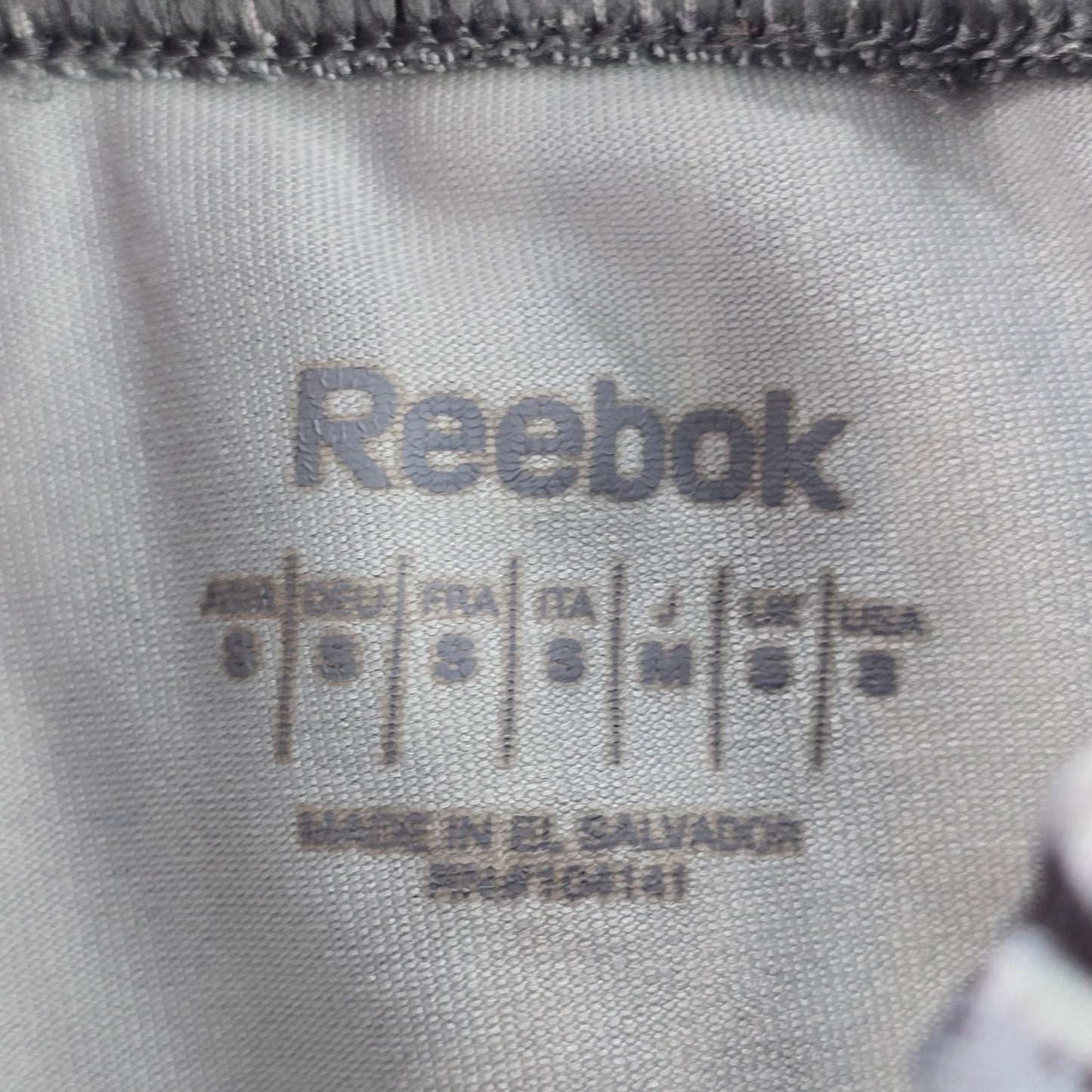 Reebok Black Gray Marble Cropped Active Pant Bottom Legging Small