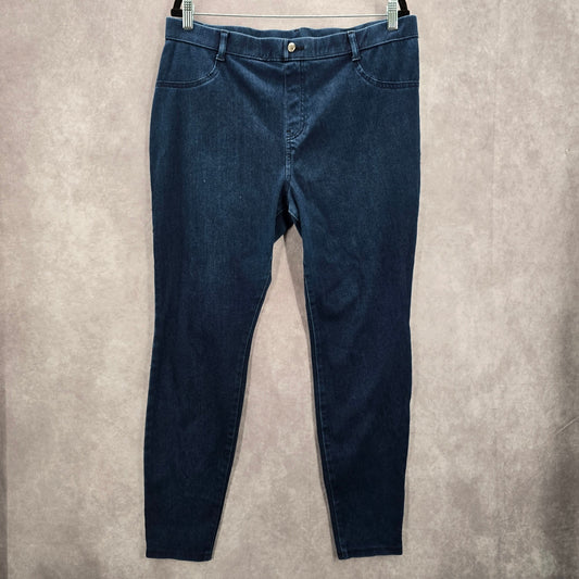 Time and Tru Blue Skinny Stretch Pullon Jegging Bottoms Pants Plus XXL 2XL