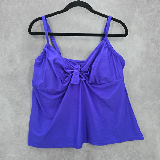 Shore Club Purple Padded Swimwear Tankini Tank Top Plus 18 1X