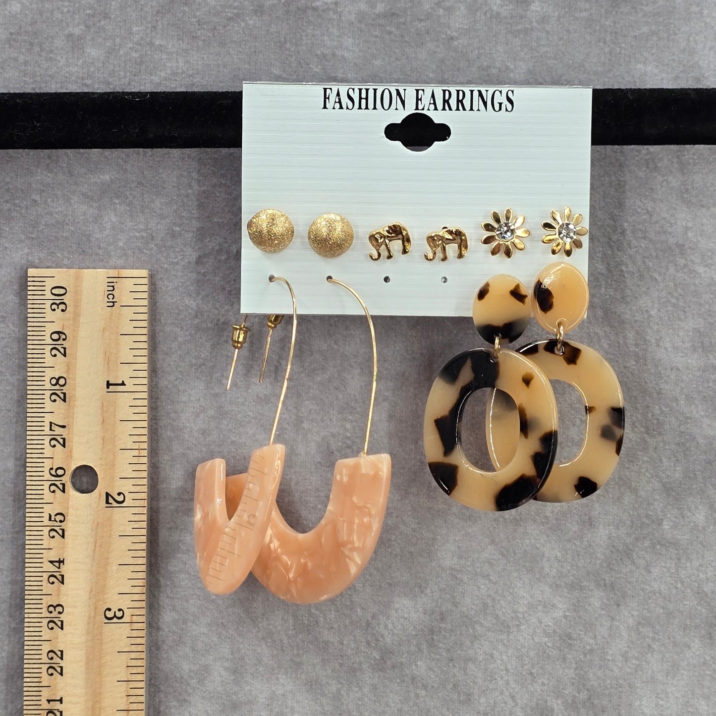 Pink Gold Stud Resin Hook Long Boho Dangle Fashion Jewelry Earrings NWT JB2-63