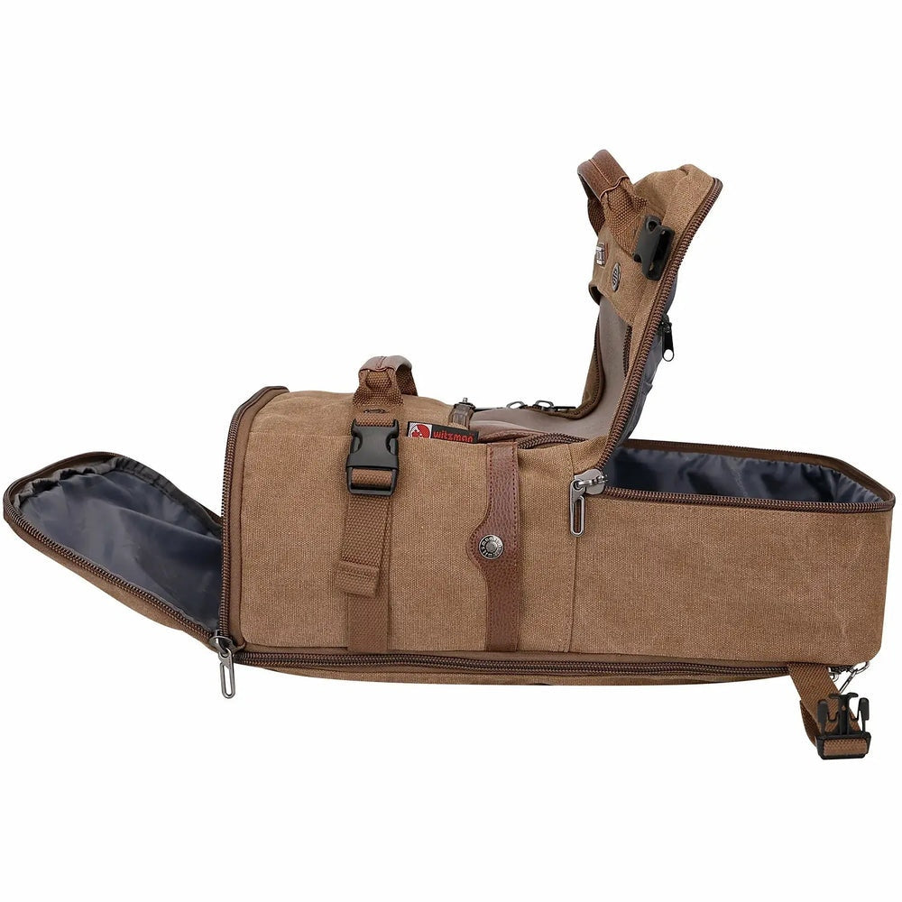 Witzman Brown Convertible Travel Leather Canvas Duffle Large A2020-2 Backpack