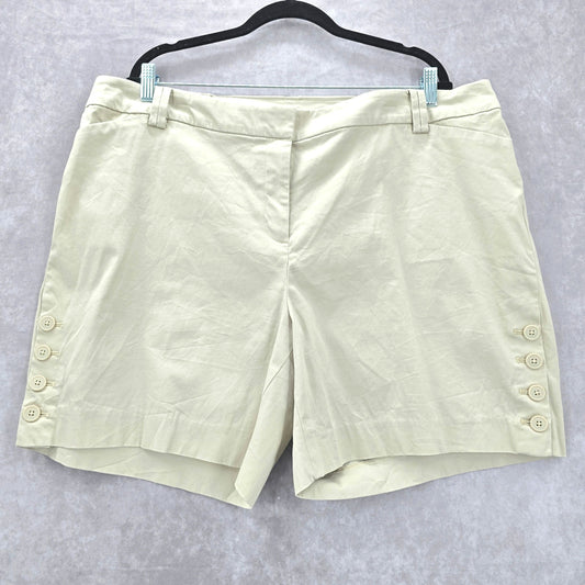 Talbots Tan Cotton Button Summer Nautical Preppy Shorts Bottoms Pants Plus 20W