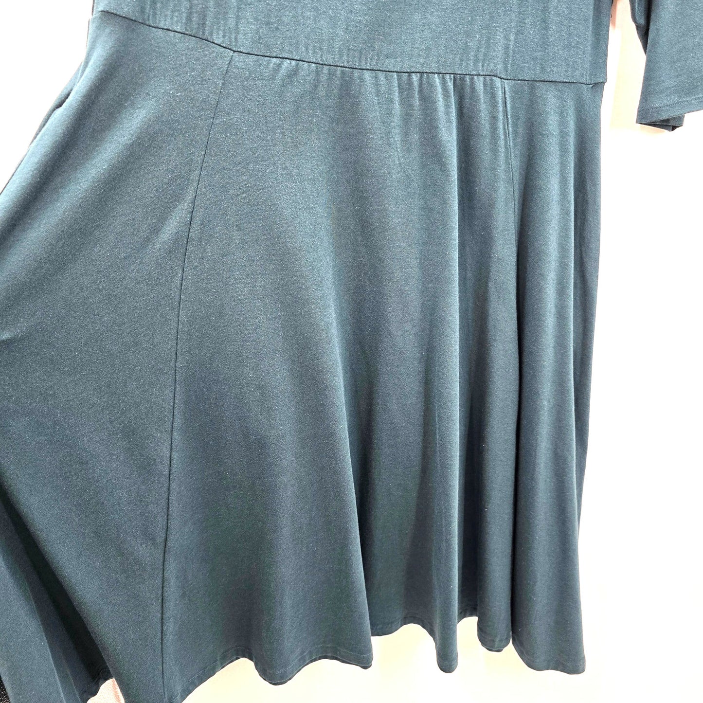 Ava & Viv Green Knee Length Flare Casual Pockets Dress Plus 1XL