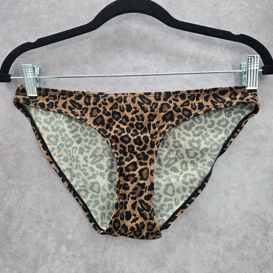 Asos Brown Animal Print Bikini Bottom Swimwear 4 Small