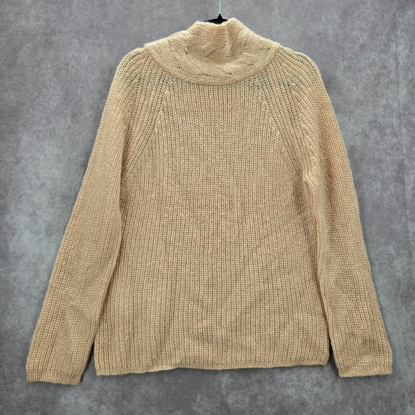 Pink Knit Gold Metallic Long Sleeve Pullover Cardigan Sweater Medium
