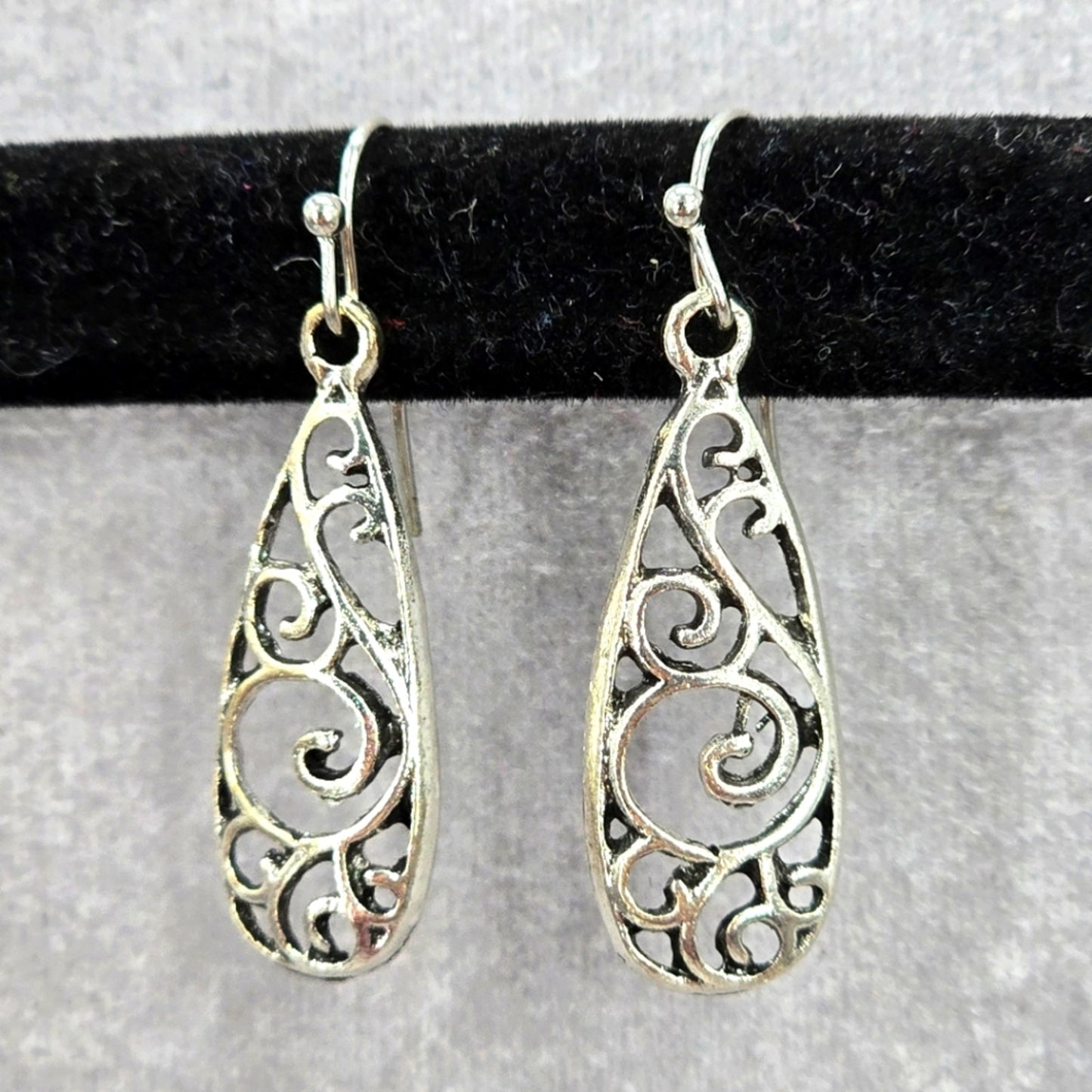 Zara Silver Tear Drop Bohemian Floral Hook Dangle Earring Fashion Jewelry JB2-3
