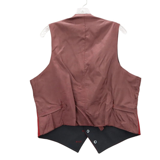 Red 5 Button 2 Welt Pocket Waistcoat Formal Preppy Tuxedo Suit Vest Large 44R