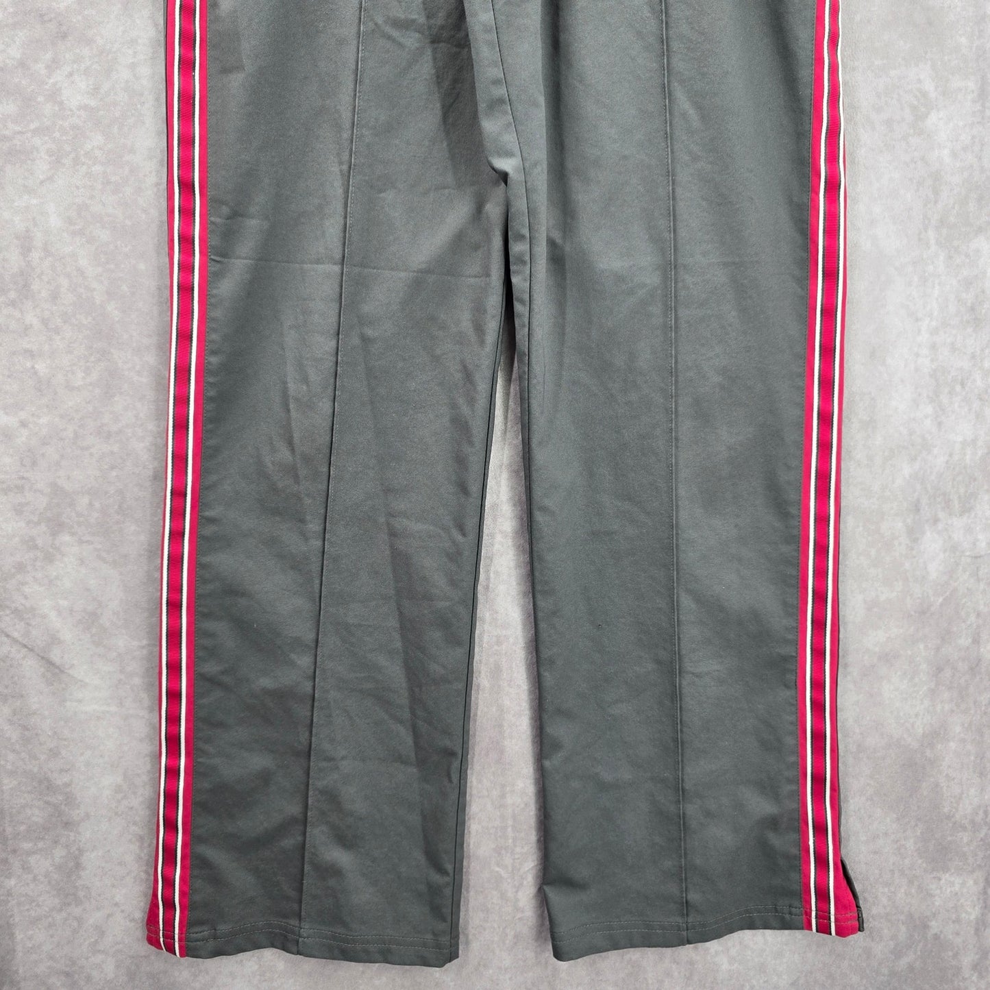 Gray Pink Jogger Track Sweat Wide Leg Stripe Activewear Pants Bottoms Medium
