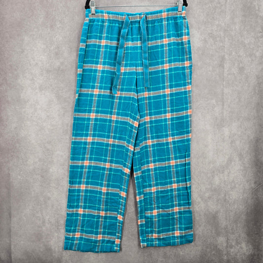 Magellan Outdoors Blue Plaid Sleep Fleece Pajama Bottoms Trousers Pants M Medium