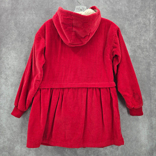 Crazy 8 Red Hood Fleece Sherpa Zip Cotton Pea Coat Jacket Girls Youth S Small