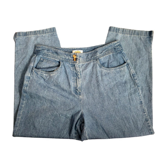 Talbots Blue Denim Straight Leg Cotton Jeans Pants Bottoms Size 12